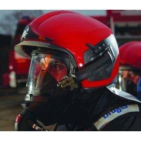 Hełm strażacki HPS 7000 STANDARD SL4 (RAL1026) -  zintegrowany wizjer przeźroczysty - Hełmy strażackie
