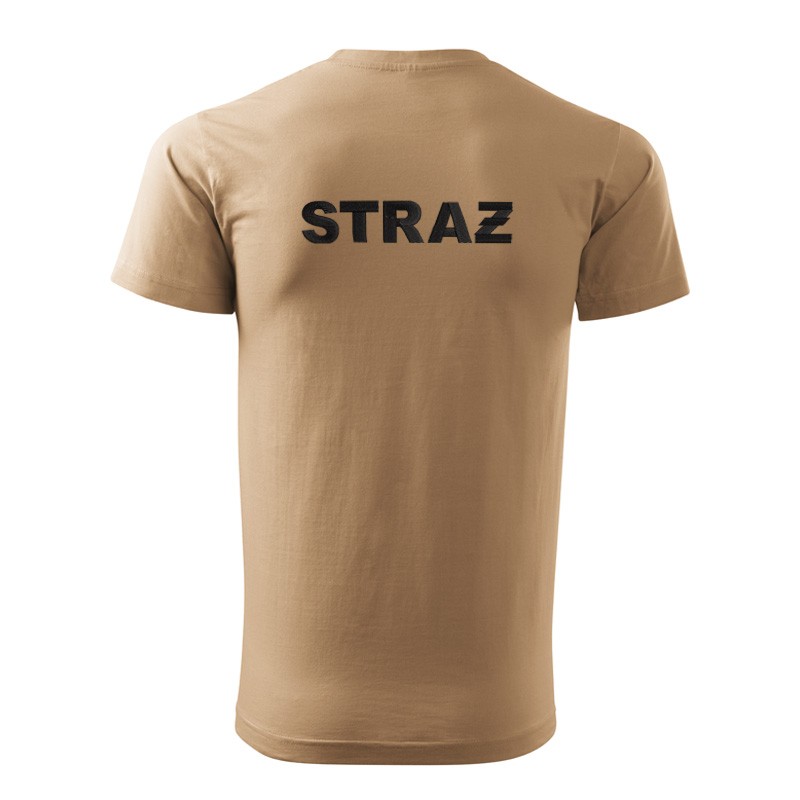 Koszulka strażacka t-shirt piaskowa ZOSP z haftem